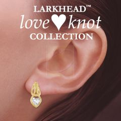 1 Carat Twt. Heart Shape Cubic Zirconia Love Knot Earrings in Gold Over Silver