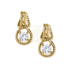 Love Knot Earrings Braided Rope 2/3rd Carat Twt. Cubic Zirconia 18k Gold over Silver