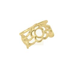 Flower Center Ear Cuff Earring in 10k Yellow Gold