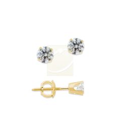 1/5ct. Twt. Diamond Stud Screwback 14k Yellow Gold Earrings