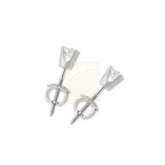 1/5ct. Twt. Diamond Stud Screwback 14k White Gold Earrings