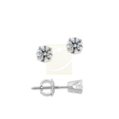 1/5ct. Twt. Diamond Stud Screwback 14k White Gold Earrings