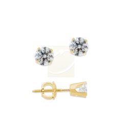 1/3ct. Twt. Diamond Stud Screwback 14k Yellow Gold Earrings