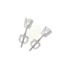 1/3ct. Twt. Diamond Stud Screwback 14k White Gold Earrings