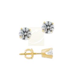 1/2ct. Twt. Diamond Stud Screwback 14k Yellow Gold Earrings