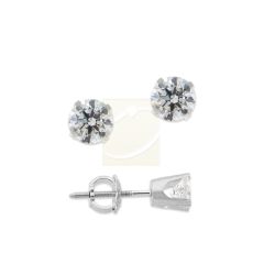 1/2ct. Twt. Diamond Stud Screwback 14k White Gold Earrings