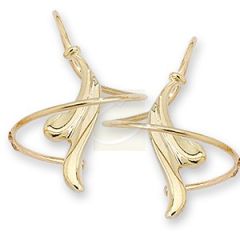 Double Swirls Earspirals Earrings in 14k Yellow Gold