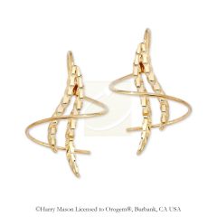 18k Gold Over Silver Double Wing Diamond Cut Earspirals Earrings