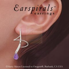 Briolette Amethyst Classic Earspirals Earring in 14kt White Gold
