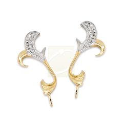 Diamond Ear Climbers Ear Pin Earrings Vine Motif 0.08ct. Twt. 10k Yellow Gold