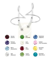 Silver Birthstone Classic Earspirals Earrings with Swarovski Crystal Stones
