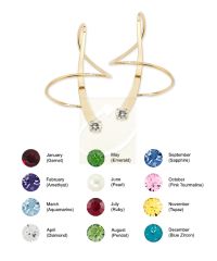 Gold Over Silver Birthstone Classic Earspirals Earrings with Swarovski Crystal Stones
