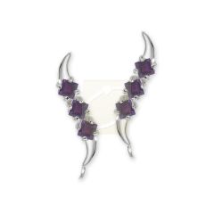 Birthstone Ear Climbers Ear Pin Earrings Triple Square Cut Cubic Zirconias Sterling Silver