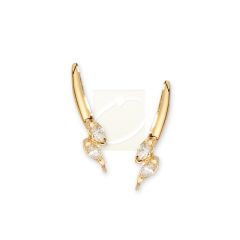 Birthstone Ear Climbers Ear Pin Earrings Double Marquise Gemstones 18k Gold Over Silver