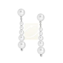 Sterling Silver Graduated Pearls Interchangeable Enhancer Earrings