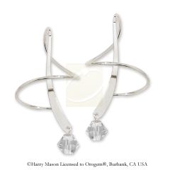 Swarovski Crystal Dangle Earspirals Earrings Sterling Silver