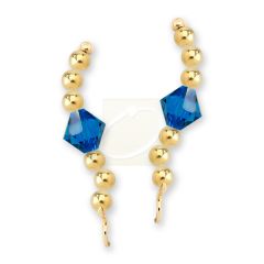 Ear Climber Ear Pin Earrings Swarovski Beaded Crystal Center Gold over Silver
