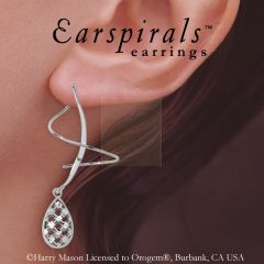 Puffed Teardrop Long Earspirals Earrings in Sterling Silver
