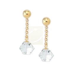 Interchangeable Dangle Earrings Enhancers Swarovski Crystal 18k Gold Over Silver
