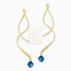 18k Gold Over Silver Swarovski Birthstone Crystal Dangle Spinner Earrings