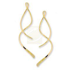 Gold Over Silver Swirl Spinner Dangle Earrings