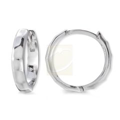 Diamond Cut Facets Hoop Earrings in Silver