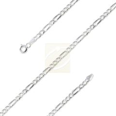 Figaro Necklace 1.75mm Italian Sterling Silver 16 to 30 Inches