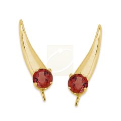 Birthstone Ear Climbers Ear Pin Earrings Solitaire Gemstone 18k Gold Over Silver