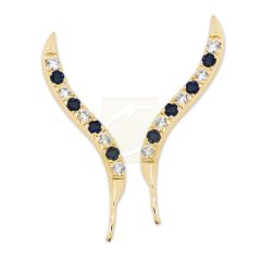 Ear Pin Ear Climber Earrings Gold Color Stone CZ Classic - Large Version