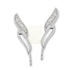 Sterling Silver Pave Cubic Zirconia Ear Pin Earrings