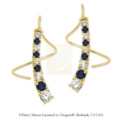 Birthstone Earspirals Earrings Cubic Zirconia Graduated Journey 18k Gold Over Silver