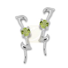 Sterling Silver Gemstone Solitaire Simple Swirl Ear Pin Earring