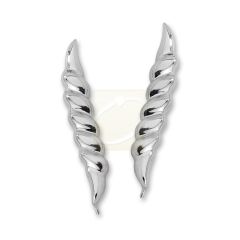 Sterling Silver Five Polished Ribs Ear Pin Earrings