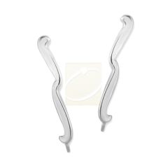 Sterling Silver Sweeping Curves Ear Pin Earrings