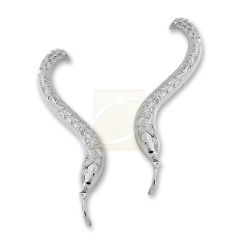 Sterling Silver Symbol of Rebirth Snake Ear Pin Earrings