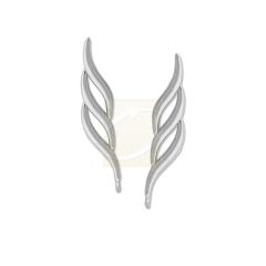 14k White Gold Triple Curves Ear Pin Earrings