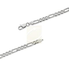 Trust God Italic Embossed Inspirational Figaro Link ID Bracelet Sterling Silver