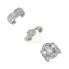 Sterling Silver Cubic Zirconia Set of 3 Earcuff Earrings