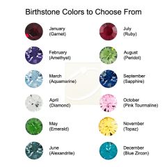 Birthstone Center with Single CZ Accents Hoop Earrings Sterling Silver