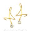 14k Yellow Gold Cubic Zirconia Crescent Earspirals Earrings