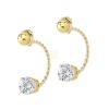 1.50 Carats. Twt. Round Cubic Zirconia Cioro Illusion Twisted Rope Gold Over Silver Earrings