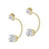 2 Carats. Twt. Round Cubic Zirconia Cioro Illusion Twisted Rope Gold Over Silver Earrings