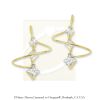18k Gold Over Silver Princess Cut Cubic Zirconia Earspirals Earrings