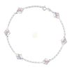Silver Swarovski Crystal Bicone Rolo Chain Station Anklet 10 Inches