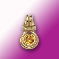 Citrine Love Knot Pendant in 14k Yellow Gold