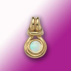 Opal Love Knot Pendant in 14k Yellow Gold