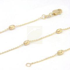 Station Link Chain Necklace 14k Yellow Gold 2.50mm 16 to 20 Inches