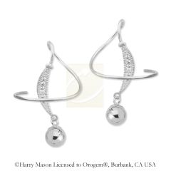 Earspirals Earrings Diamond Accent Dangling Bead Sterling Silver
