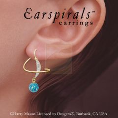 Earspirals Earrings Diamond Accent Round Simulated Opal Dangle
