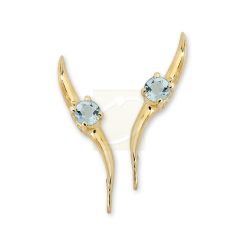 Aquamarine March Birthstone Ear Pin Earrings in 14k Yellow Gold